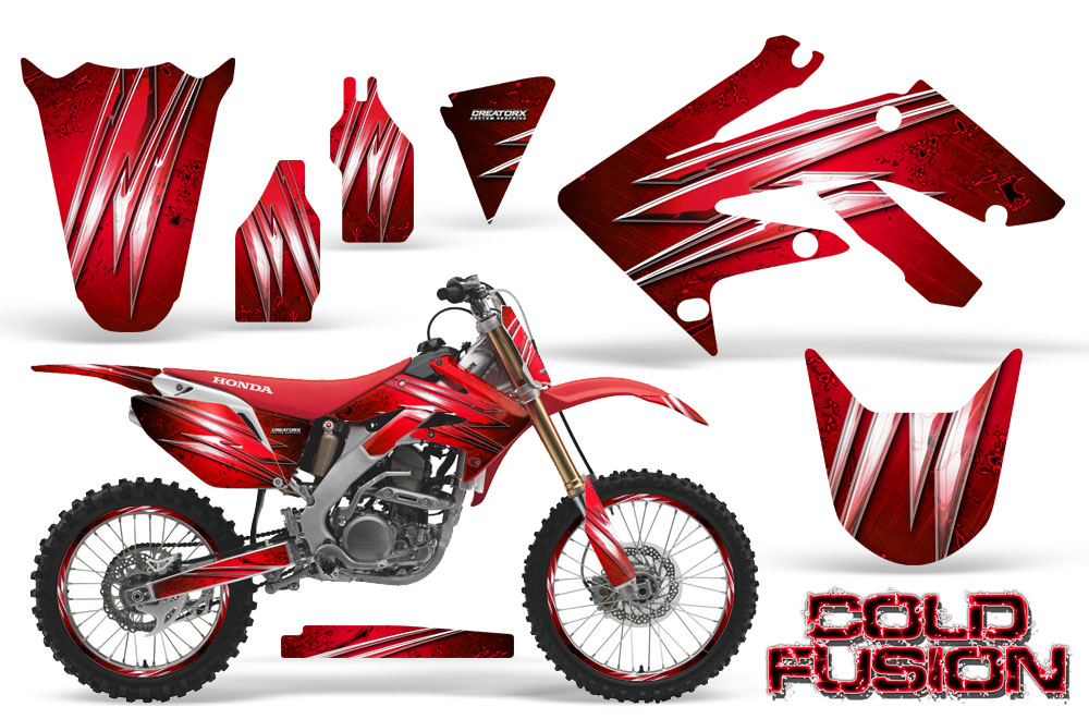 Honda CRF250R 04-09 Graphics Kit Cold Fusion Red NP Rims